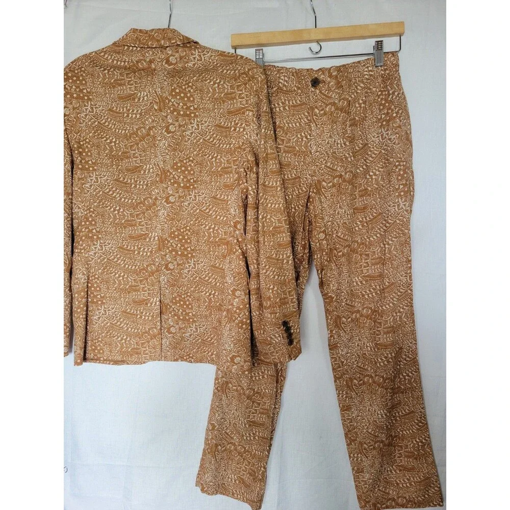 INC International Concepts Suit Set Women’s Paisley Linen Blend Size XS